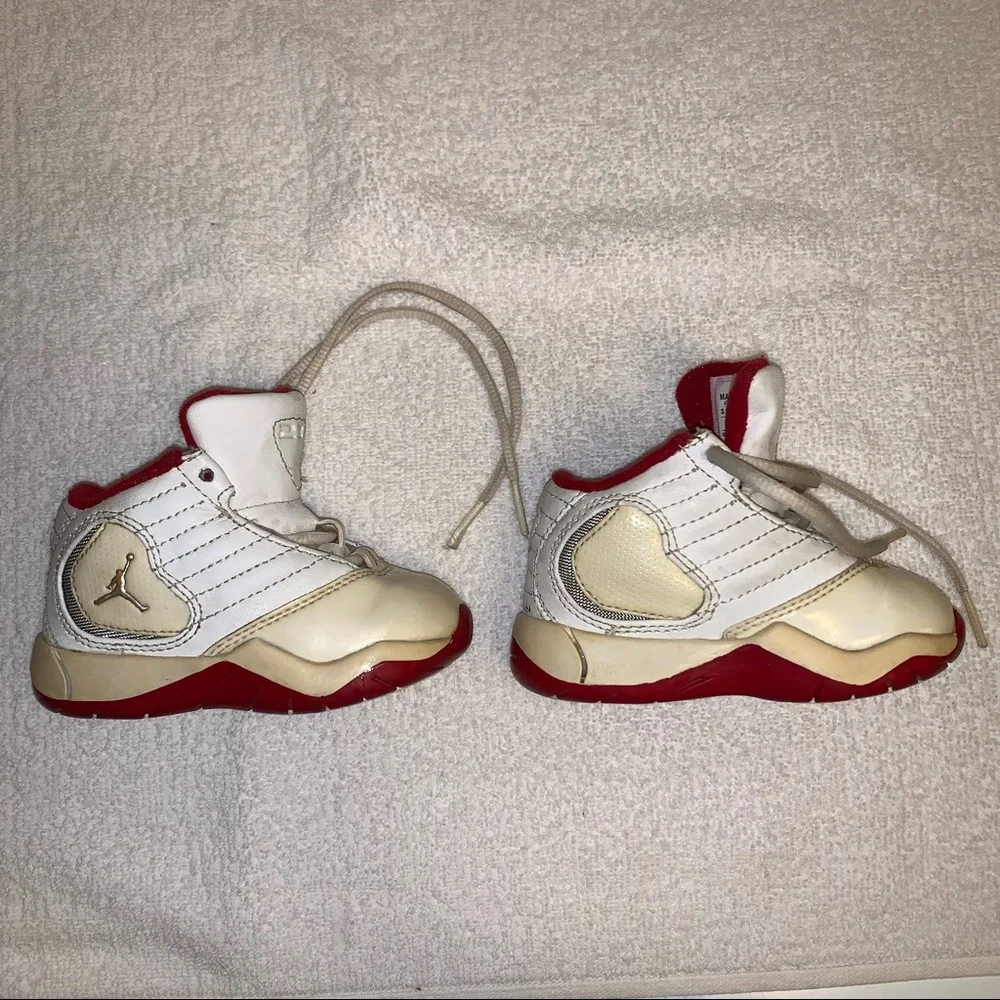Infant 4C JORDAN B-2RUE 312526-104 White & Red True Vintage 2005 Baby Shoes